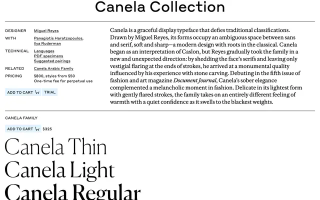 Canela specimen from Commercial Type