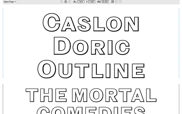 Caslon Doric Outline specimen from Commercial Type