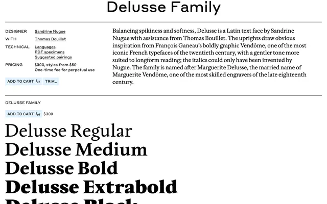Delusse Family specimen from Commercial Type