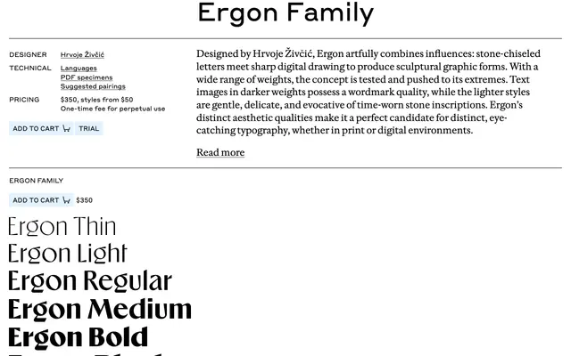 Ergon Family specimen from Commercial Type