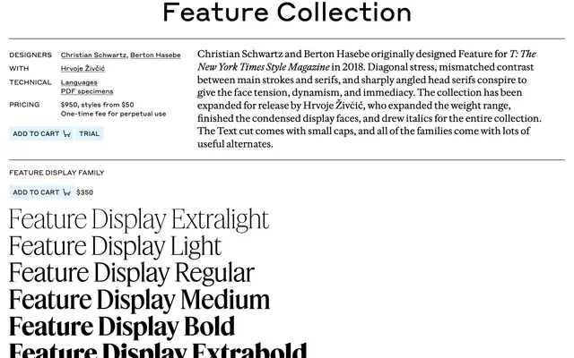 Feature specimen from Commercial Type