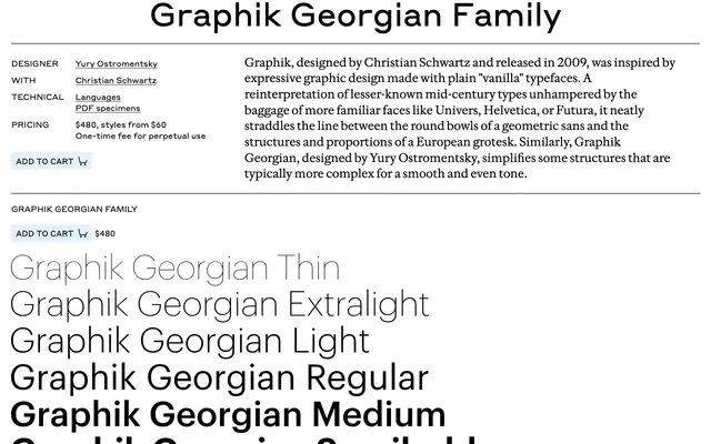 Graphik Georgian specimen from Commercial Type