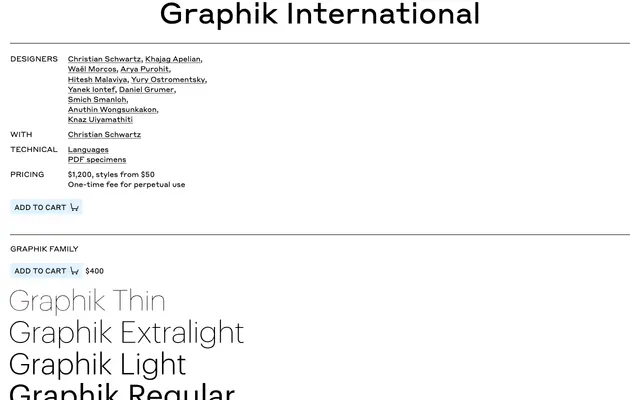 Graphik International specimen from Commercial Type