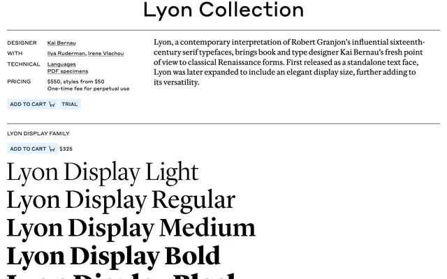 Lyon specimen from Commercial Type