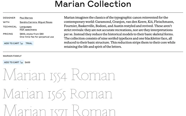 Marian specimen from Commercial Type