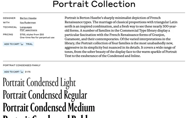 Portrait specimen from Commercial Type