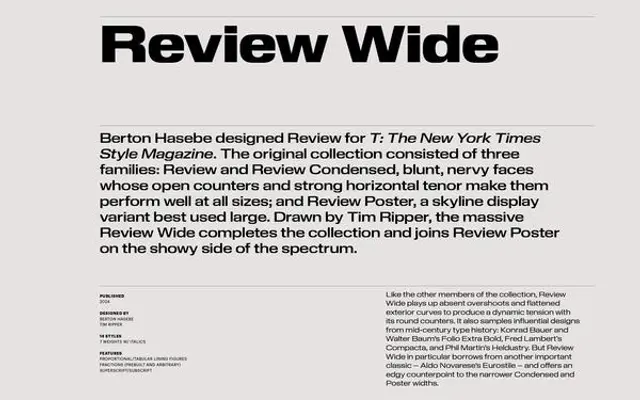 Review specimen from Commercial Type
