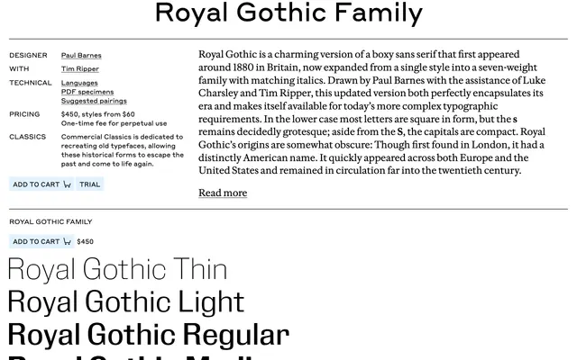 Royal Gothic specimen from Commercial Type