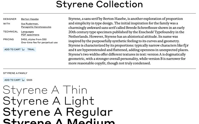Styrene specimen from Commercial Type