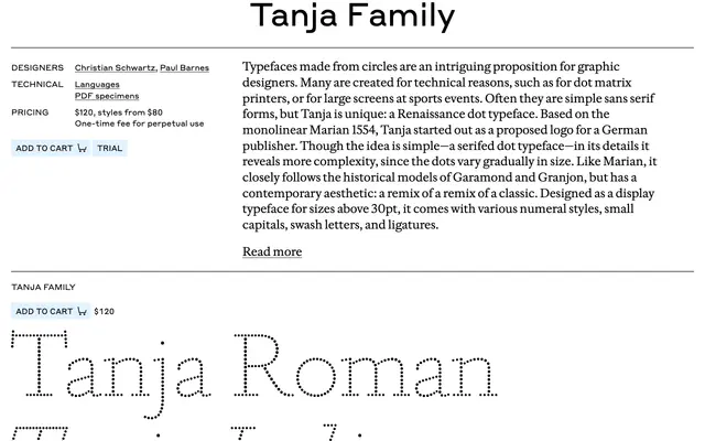 Tanja specimen from Commercial Type