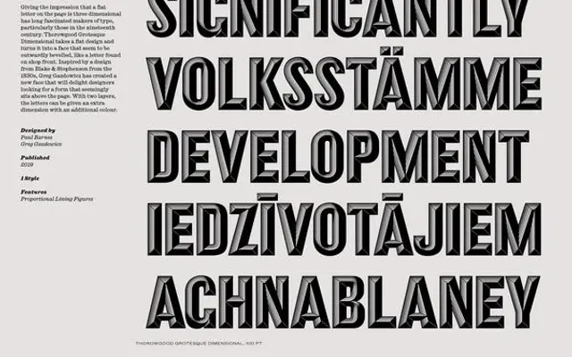 Thorowgood Grotesque specimen from Commercial Type