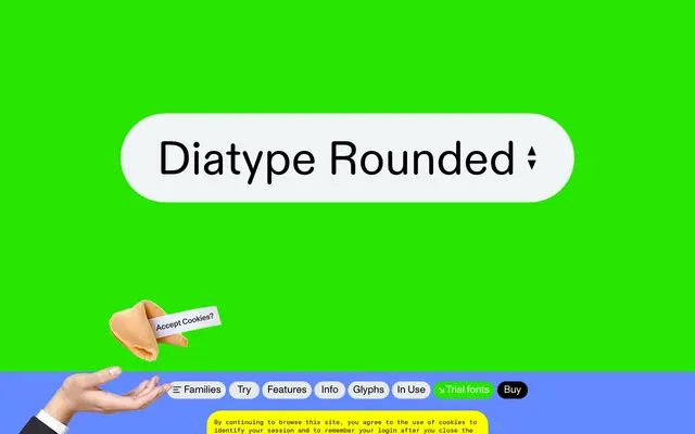 ABC Diatype Rounded specimen from Dinamo Typefaces