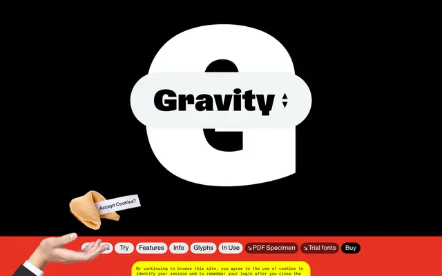 ABC Gravity specimen from Dinamo Typefaces