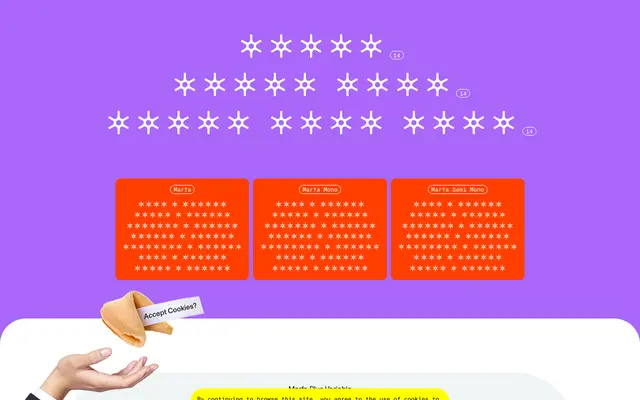 Marfa specimen from Dinamo Typefaces