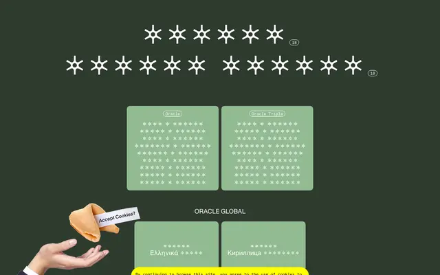 Oracle specimen from Dinamo Typefaces