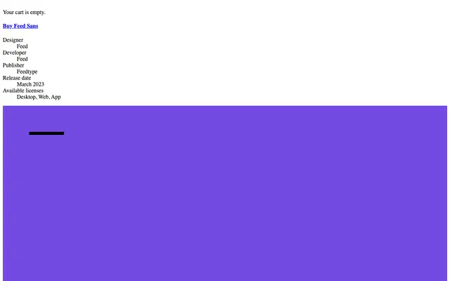 Feed Sans specimen from Feedtype