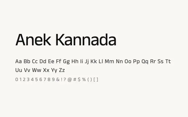 Anek Kannada specimen from Google Fonts
