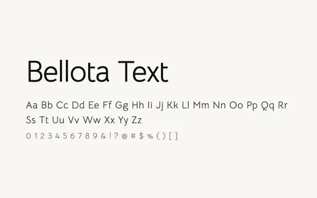 Bellota Text specimen from Google Fonts