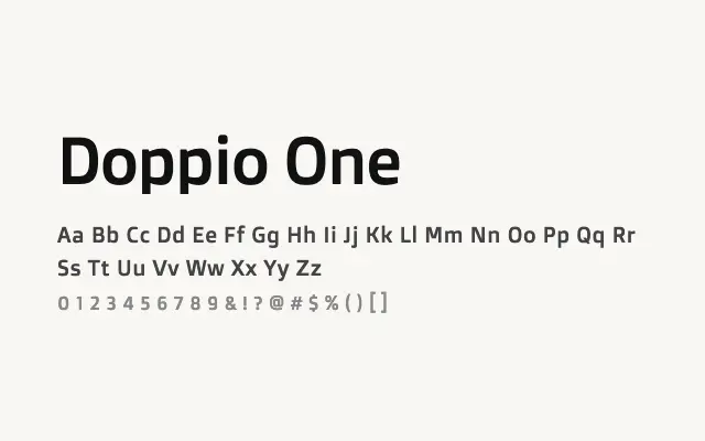 Doppio One specimen from Google Fonts