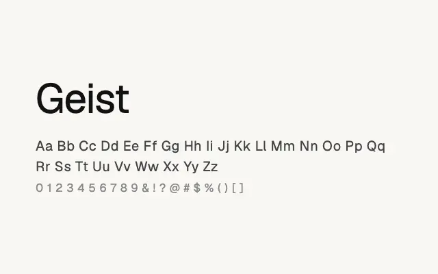 Geist specimen from Google Fonts