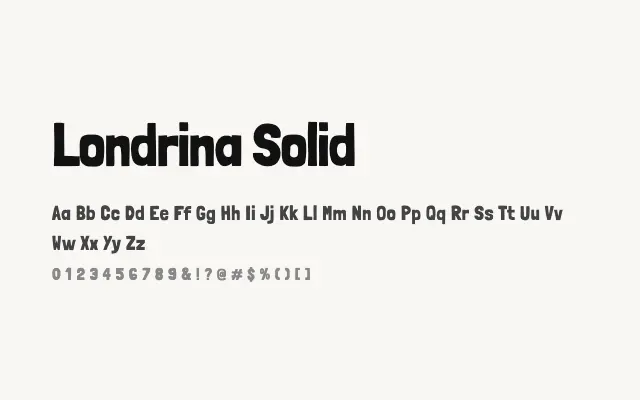 Londrina Solid specimen from Google Fonts