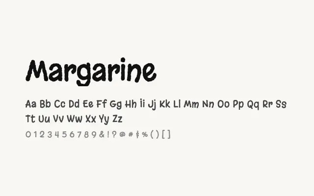 Margarine specimen from Google Fonts