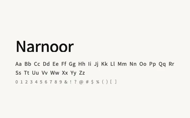 Narnoor specimen from Google Fonts