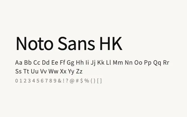 Noto Sans HK specimen from Google Fonts
