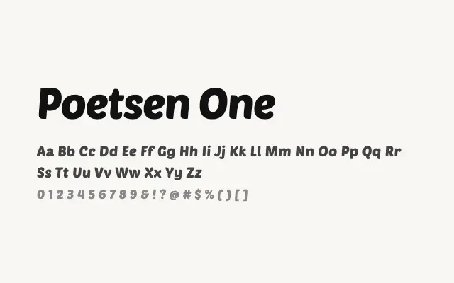 Poetsen One specimen from Google Fonts
