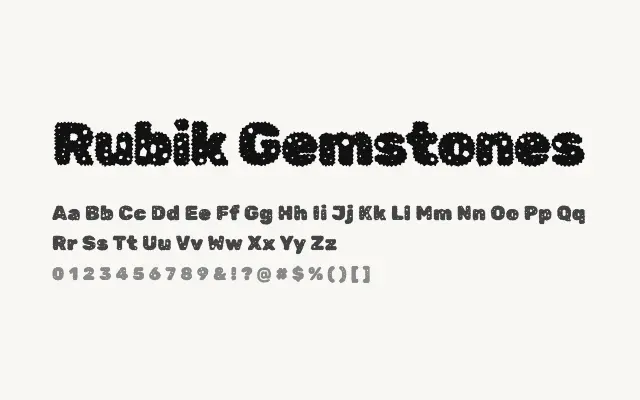 Rubik Gemstones specimen from Google Fonts