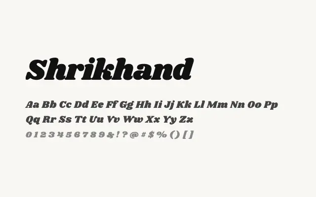 Shrikhand specimen from Google Fonts