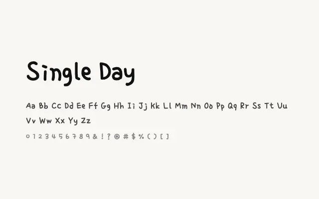 Single Day specimen from Google Fonts