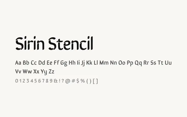 Sirin Stencil specimen from Google Fonts