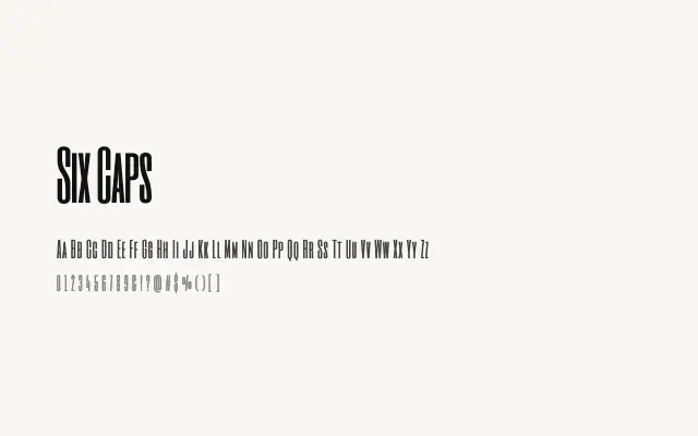 Six Caps specimen from Google Fonts