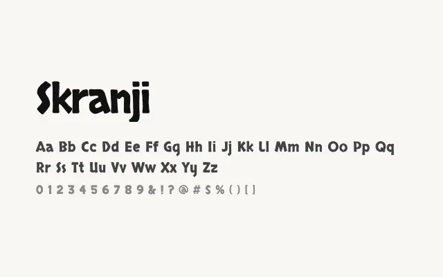 Skranji specimen from Google Fonts