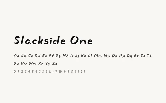 Slackside One specimen from Google Fonts