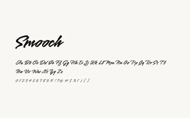 Smooch specimen from Google Fonts