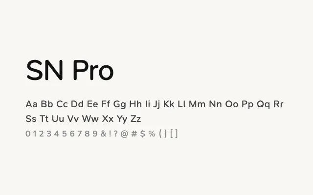 SN Pro specimen from Google Fonts