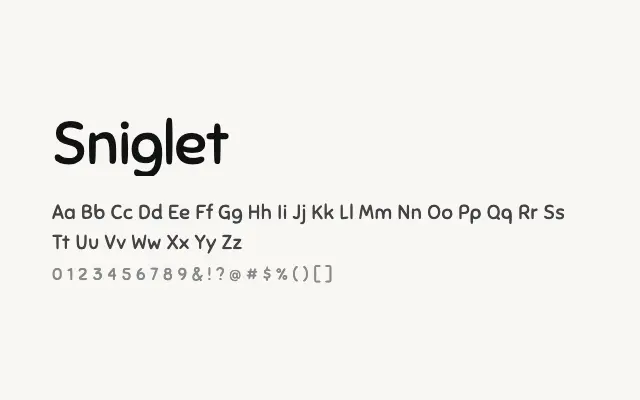 Sniglet specimen from Google Fonts