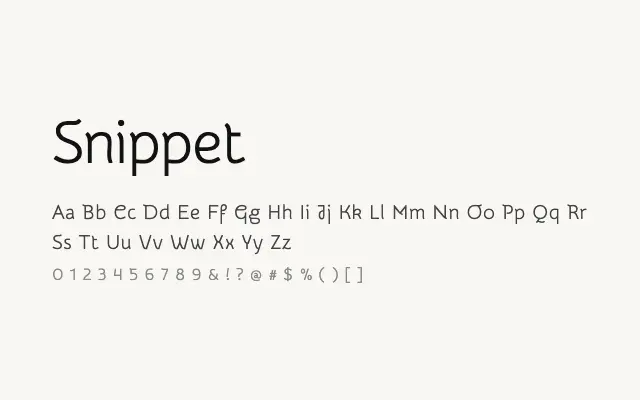 Snippet specimen from Google Fonts