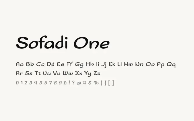 Sofadi One specimen from Google Fonts