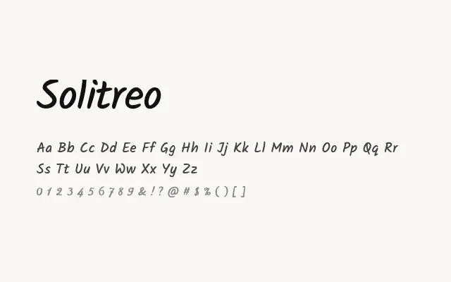 Solitreo specimen from Google Fonts