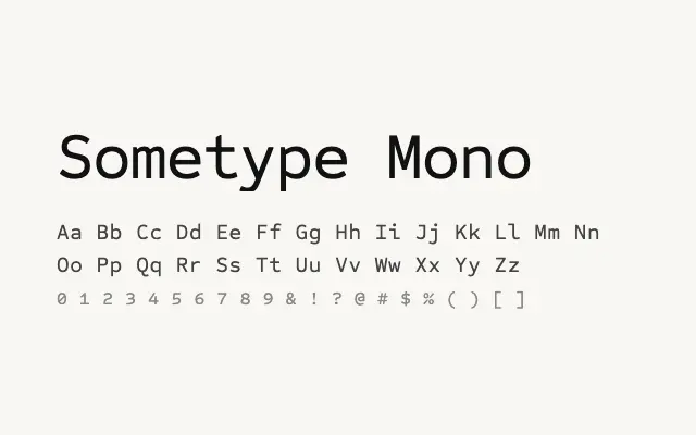 Sometype Mono specimen from Google Fonts