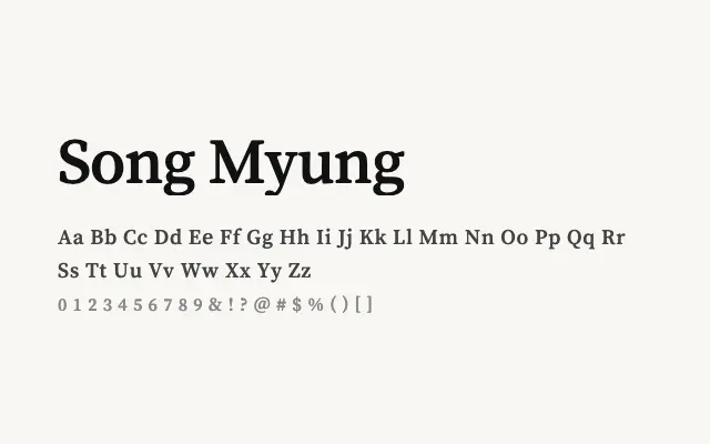 Song Myung specimen from Google Fonts
