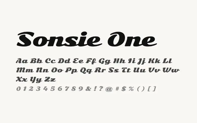 Sonsie One specimen from Google Fonts
