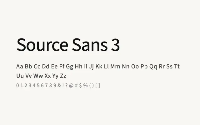 Source Sans 3 specimen from Google Fonts