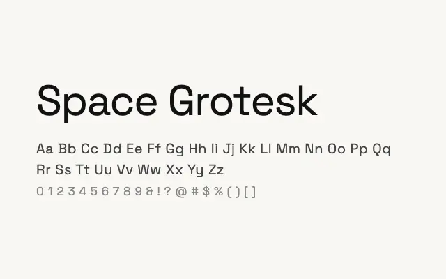 Space Grotesk specimen from Google Fonts