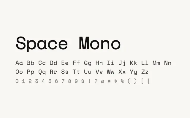 Space Mono specimen from Google Fonts