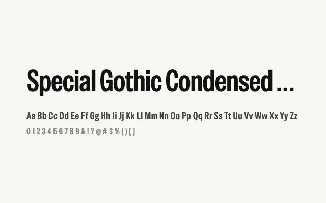 Special Gothic Condensed One specimen from Google Fonts