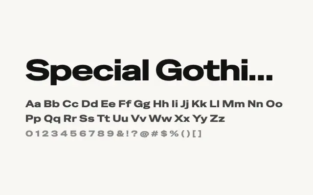Special Gothic Expanded One specimen from Google Fonts